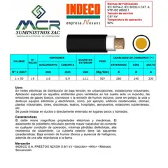 INDECO - CABLE ELECTRICO 50MM LIBRE DE HALOGENO N2XOH UNIPOLAR X METRO