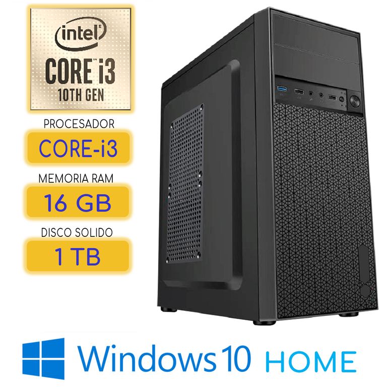 Computadora CPU CORE i3-10100 RAM 16GB SSD 1Tb Win10 PC 10maGen