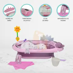 BABY KITS - Tina bañera Plegable para Bebés «JELLY SPA» Pink