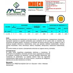 INDECO - CABLE ELECTRICO 35MM LIBRE DE HALOGENO N2XOH UNIPOLAR X METRO