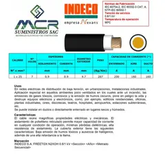 INDECO - CABLE ELECTRICO 25MM LIBRE DE HALOGENO N2XOH UNIPOLAR X METRO