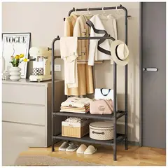 MINARI - Perchero Organizador Colgador de Ropa Zapatera Negro P84