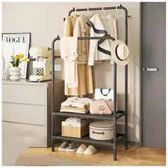 MINARI - Perchero Organizador Colgador de Ropa Zapatera Negro P84