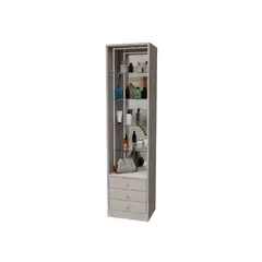MUEBLES MACRUMO - TOCADOR PILAR CON REPISAS DE VIDRIO