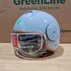 GREENLINE - Casco para Moto Modelo 750 GRIS CLARO BRILLANTE