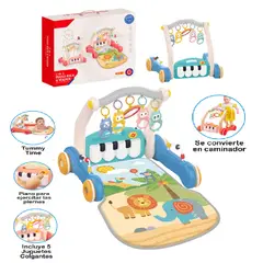 GENERICO - Gimnasio Piano y Caminador para Bebés 2 EN 1- Azul