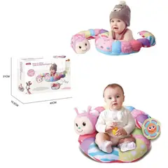 GENERICO - Cojin Oruga 2 EN 1para bebe JUGUETE DE ESTIMULACIÓN ROSADO