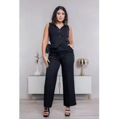 GENERICO - Pantalón Sastre Ancho Amira Color Negro - Estacion 108