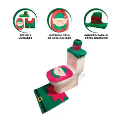 GENERICO - Set de Baño Navideño Economico de 3 Piezas de Duende
