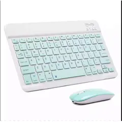 GENERICO - Kit Teclado Y Mouse Bluetooth DT100 verde agua