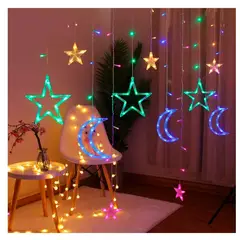 GENERICO - Cortina Luces Navidad LED Guirnalda Figuras Navidad