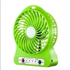 GENERICO - Ventilador portatil recargable usb 3 velocidades y luz led