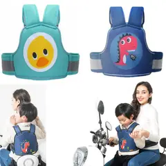 GENERICO - Cinturón de Seguridad Para Moto o Bici de NIÑOS AZUL Y VERDE