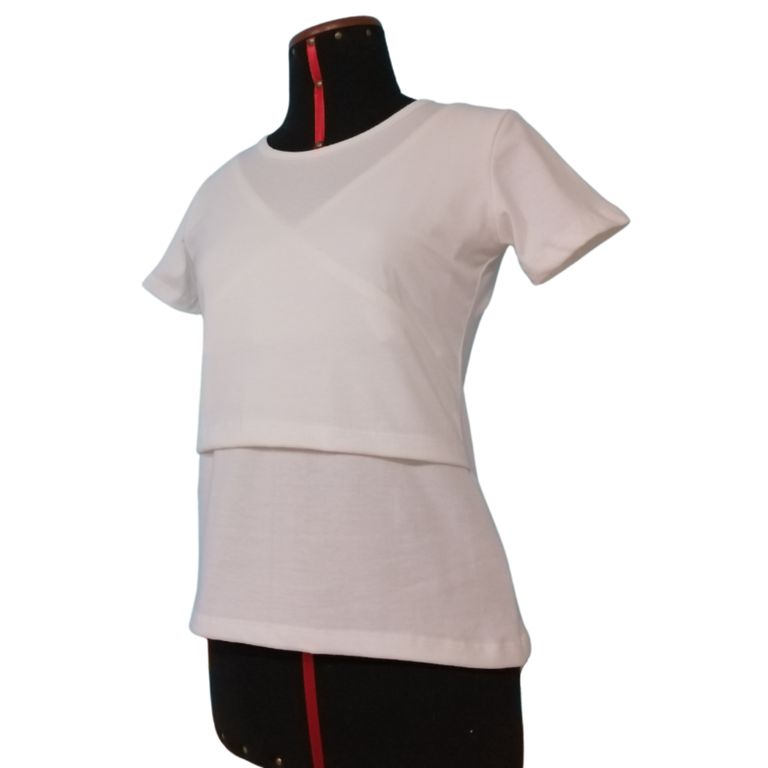 Polo básico de lactancia color perla