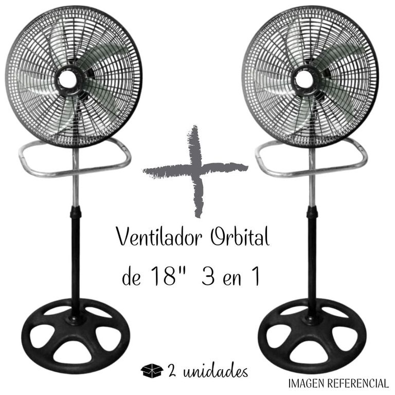 Ventilador Orbital de 5 aspas Malla Plástica - 3 en 1 de 18" X2 UNIDADES