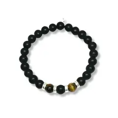 SANTORAL - Pulsera Jacob Onix 8mm - Plata