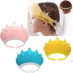 GENERICO - Gorro para bebe protector de baño CORONA ROSADO