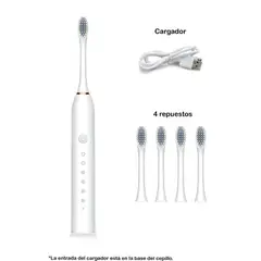 GENERICO - Cepillo de Dientes Eléctrico Avanzado Incluye 4 cabezales de Repuesto