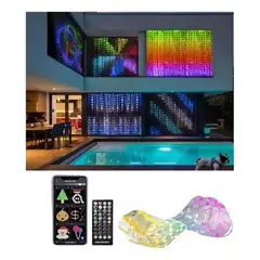 GENERICO - Cortina de luces inteligente RGB 400 LED Control por aplicación wifi