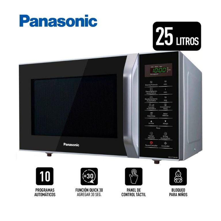 MICROONDAS 25L SILVER NN-SB34HMRPK