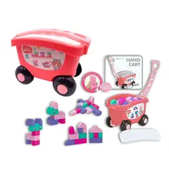 GENERICO - Carreta Rosa Playgo Bloques De Construcción 140 Pzs