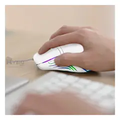 RYBIU IMPORT - Mouse con Iluminacion RGB para Laptop Color Blanco
