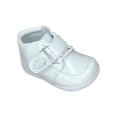 GENERICO - Zapato de Charol pibe pegapasador semi-ortopédico Blanco para niño