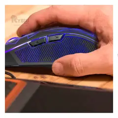 RYBIU IMPORT - Mouse Ergonomico MIC M809 Color Negro Y+Papel de Regalo