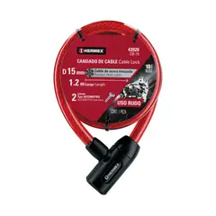 HERMEX - Candado de Cable Bicicleta con Llave Uso Rudo 43920