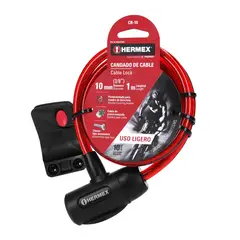 HERMEX - Candado de Cable Bicicleta con Llave Uso Ligero 43922