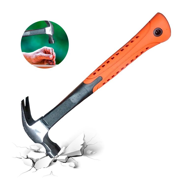 MARTILLO CARPINTERO RESISTENTE MANGO FIBRA MADERA 34CM - HAMMER