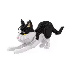 GENERICO - Gato de Blanco negro MIni Bloques Armable