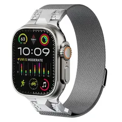 URVOI - Correa Acero Milanese Loop Ultra para Apple Watch 44-45-46-49mm Plata
