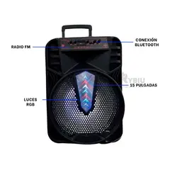 RYBIU IMPORT - Bocina Resistente de 15 Pulgadas Y+Banderitas Adhesivas