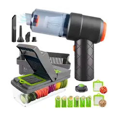 GENERICO - PICADOR CORTADOR ALIMENTOS + MINI ASPIRADOR SOPLADOR PORTATIL