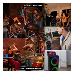 RYBIU IMPORT - Bocina de Bateria Durable de Color Negro Y+Gift MiniAgenda