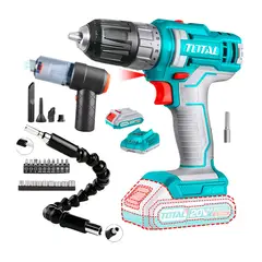 TOTAL TOOLS - TALADRO ATORNILLADOR 20V + MINI ASPIRADORA + ACCESORIOS