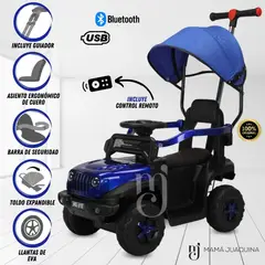 GENERICO - Correpasillo Guiador Buguie bluetooth Sonido y Luces Azul