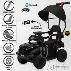 GENERICO - Correpasillo Guiador Buguie bluetooth Sonido y Luces Negro