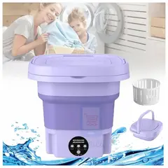 GENERICO - Mini Lavadora de Ropa Portátil Plegable - Purpura