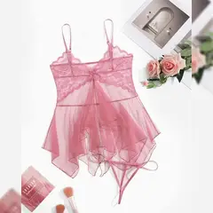 GENERICO - Conjunto De Encaje Transparente - Lenceria - Talla única