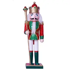 GENERICO - Cascanueces de madera Grande figuras Navidad rojo-verde