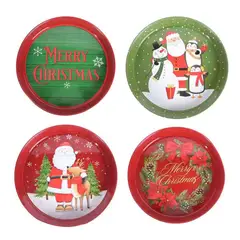 GENERICO - Bandeja navideña de metal Diseños variados- UNIDAD