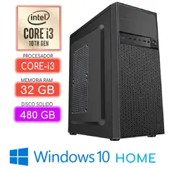 INTEL - Computadora CPU CORE i3-10100 RAM 32Gb SSD 480Gb Windows 10 PC 10maGen
