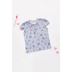 KIDS MASHMELO - Blusa para Niña Floreada con Cuello Bb - Kids Mahmelo