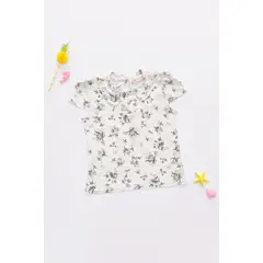 KIDS MASHMELO - Blusa para Niña Floreada con Cuello Bb - Kids Mahmelo