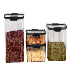 HOGARMAS - Set de 4 Contenedores Tapers Herméticos Organizadores Despensa Kenzo