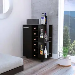 GENERICO - Mini Bar Moderno Basil Negro R&R Muebles