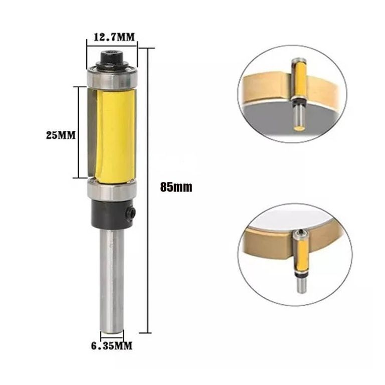 Fresa Copiadora 12 X 25mm Doble Rodaje Vástago 14