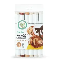GENERICO - Ohuhu Honolulu Setx6 marcadores de alcohol colores piel